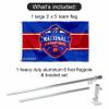 Kansas KU Jayhawks Mens Basketball 2022 National Champions Flag with Pole and Bracket Holder University Set view 2