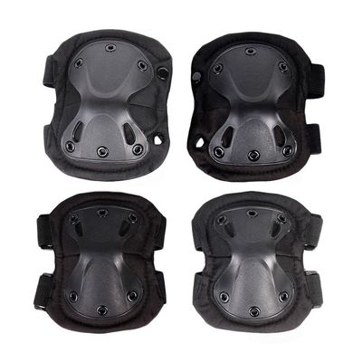 Bargain Crusader Military Tactical Knee Pad Elbow Pad Set Airsoft Knee Elbow Protective Pads Combat Paintball Skate Outdoor Sports Safety Guard Gear (X-Shape Black, M, 4pcs Set)