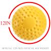 Tebery 12 Pack Yellow Dimpled Practice Balls, 12-Inch Pitching Machine Softballs Baseballs for Hand-Eye Coordination, Hitting and Fielding Practice view 2