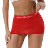 CHICTRY Womens Semi See-Through Pencil Micro Mini Skirt Ice Silk Package Hip Short Skirt for Party Nightout Wear Red One Size view 1