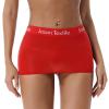 CHICTRY Womens Semi See-Through Pencil Micro Mini Skirt Ice Silk Package Hip Short Skirt for Party Nightout Wear Red One Size view 2