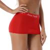 CHICTRY Womens Semi See-Through Pencil Micro Mini Skirt Ice Silk Package Hip Short Skirt for Party Nightout Wear Red One Size view 3