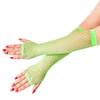 Lastclream 80s Fishnet Sleeves for Women Cosplay Costume Party Accessories Fingerless Mesh Fishnet Gloves (Green) view 1