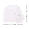 BQUBO Newborn Baby Girls Hats Mittens Set Hospital Hat Beanie Infant Bow Hats Baby Cotton Gloves No Scratch Mittens for 0-6 Months view 4