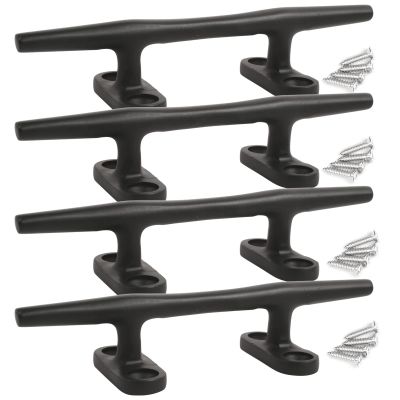 Boat Cleats 6 inch Marine Cleat Stainless Steel Dock Cleats Boat Rope Cleat with Fasteners for Marine, Deck, Nautical Dcor 4 pack