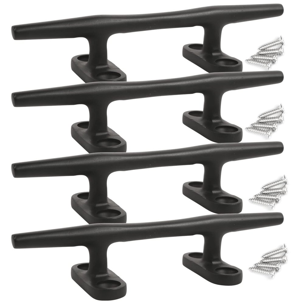 Boat Cleats 6 inch Marine Cleat Stainless Steel Dock Cleats Boat Rope Cleat with Fasteners for Marine, Deck, Nautical Dcor 4 pack