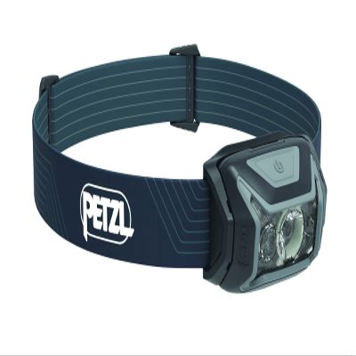 PETZL ACTIK Headlamp (450 Lumens) with Multi-Beam and Red Light - Grey