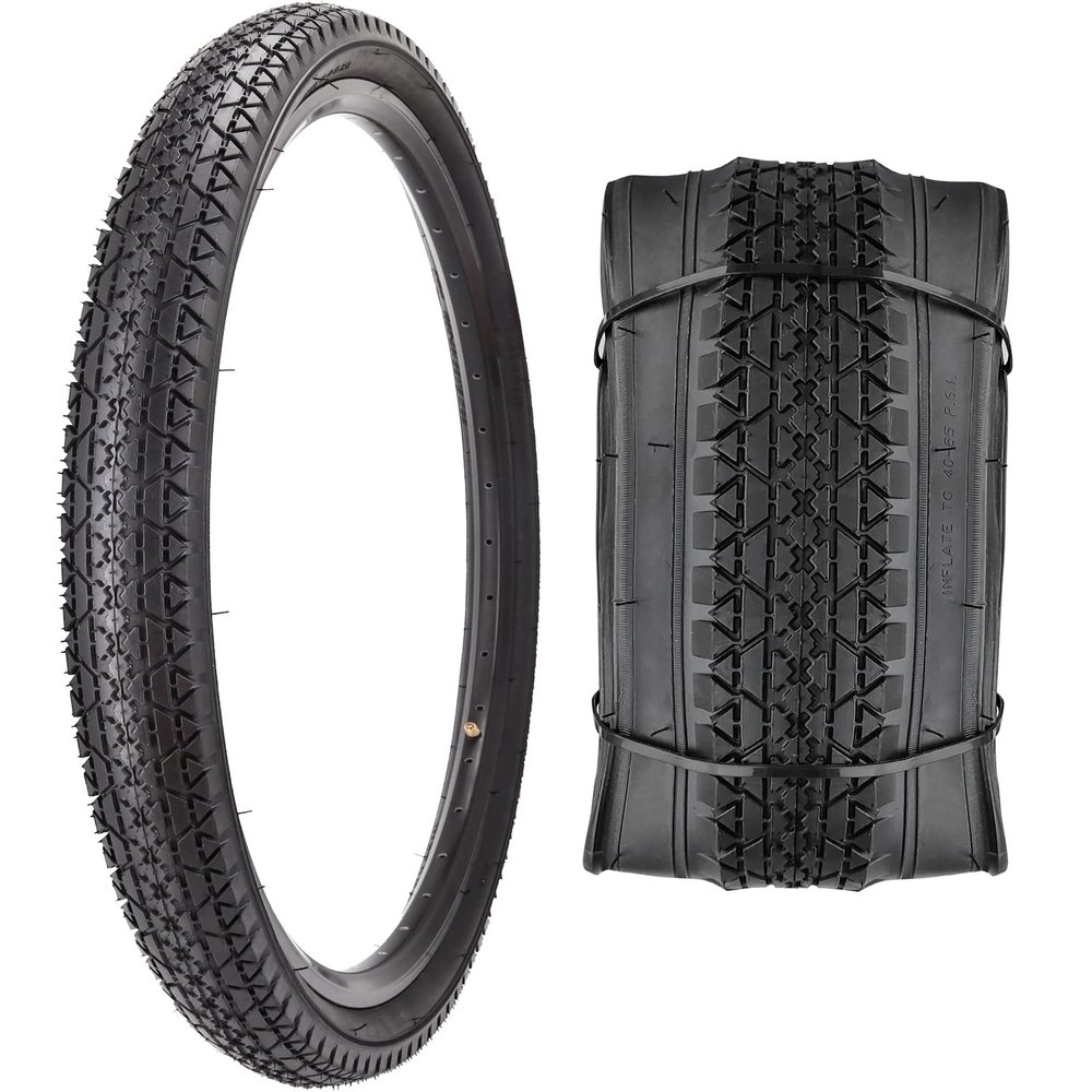 Bike Tire,26"x 2.125" Folding Beach Cruiser Replacement Bicycle Tire (Black)