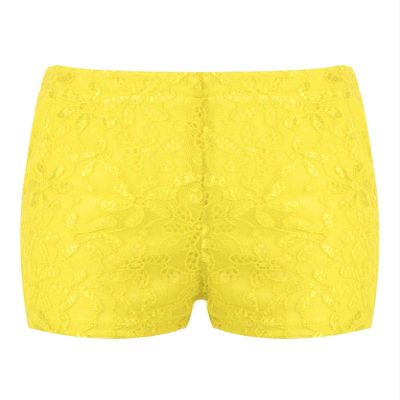 JanJean Kids Boys Girls Dance Shorts Bike Shorts Floral Lace Solid Color Active Under Dress Yoga Gymnastic Dancewear Yellow 2-6 Years