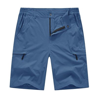 BASUDAM Men's Cargo Hiking Shorts Stretch Quick Dry Lightweight Work Shorts 6 Pockets for Camping Travel Dark Blue 34