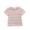 Toddler Kids Girls Short Sleeve Tops Rainbow Stripe Round Neck Tee Shirts Blouse Summer Casual Clothes(Green,1-2 Years) view 1
