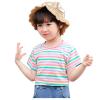 Toddler Kids Girls Short Sleeve Tops Rainbow Stripe Round Neck Tee Shirts Blouse Summer Casual Clothes(Green,1-2 Years) view 3