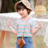 Toddler Kids Girls Short Sleeve Tops Rainbow Stripe Round Neck Tee Shirts Blouse Summer Casual Clothes(Green,1-2 Years) view 4