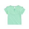 Kids Girls Summer Short Sleeve Tops Solid Color Falbala Ruffles Leisure T-Shirt Pullover Blouse Clothes(Mint Green,7-8 Years) view 3