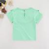 Kids Girls Summer Short Sleeve Tops Solid Color Falbala Ruffles Leisure T-Shirt Pullover Blouse Clothes(Mint Green,7-8 Years) view 4