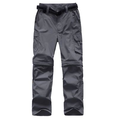 JOMLUN Boys Cargo Pants Kids Outdoor Quick Dry Convertible Zip Off Hiking Climbing Casual Trousers Youth Scout Pants Grey