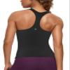CRZ YOGA Butterluxe Workout Racerback Tank Tops for Women - Padded Athletic Spandex Yoga Shirts with Built in Bra Black Medium view 1