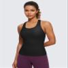 CRZ YOGA Butterluxe Workout Racerback Tank Tops for Women - Padded Athletic Spandex Yoga Shirts with Built in Bra Black Medium view 2
