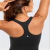 CRZ YOGA Butterluxe Workout Racerback Tank Tops for Women - Padded Athletic Spandex Yoga Shirts with Built in Bra Black Medium view 3