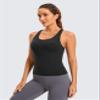 CRZ YOGA Butterluxe Workout Racerback Tank Tops for Women - Padded Athletic Spandex Yoga Shirts with Built in Bra Black Medium view 4