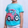 Little Baby Boys Summer Clothes T-Shirt Cotton Short Sleeve Blouse Funny Print Tops Clothes for Toddler Kids 2-10 Years (Light Blue Tractor,5T) view 2