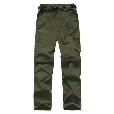 JOMLUN Boys Cargo Pants Kids Outdoor Quick Dry Convertible Zip Off Hiking Climbing Casual Trousers Youth Scout Pants Army Green