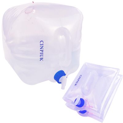 CINPIUK 5 Gallon Collapsible Water Container with Spigot, Camping Water Jug, Outdoor Water Storage Cube Portable Water for Hiking, Fishing, Emergency, 2Pcs