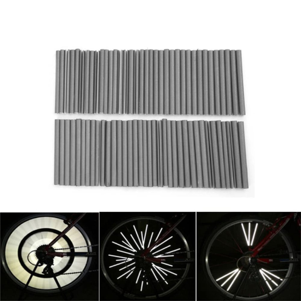 72 Pcs Bicycle Wheel Spoke Reflector High Visibility Spoke Reflectors for Bike Bicycle Spoke Skins Wraps Bike Wheel Decoration Reflectors