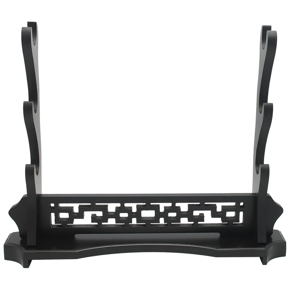 WANLIAN Sword Stand Three-Tier Sword Holder, Desktop Samurai Sword Katana Gladiator Assembly Base Sword Rack for Display, Black