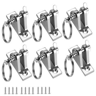 Bimini Top Deck Hinge with Quick Release pin, Bimini Top Fitting Hardware 90 Deck Hinge, 316 Stainless Steel, Installation Screws (6 Packs)