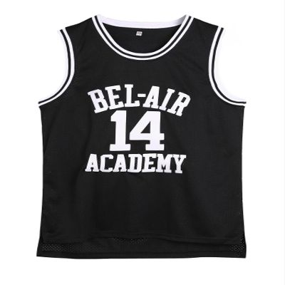 Amzdest 90s The Fresh Prince of Bel Air Academy #14 Jersey Shirt for Men and Women, Unisex Basketball Jersey for Theme Party (Black, X-Large)