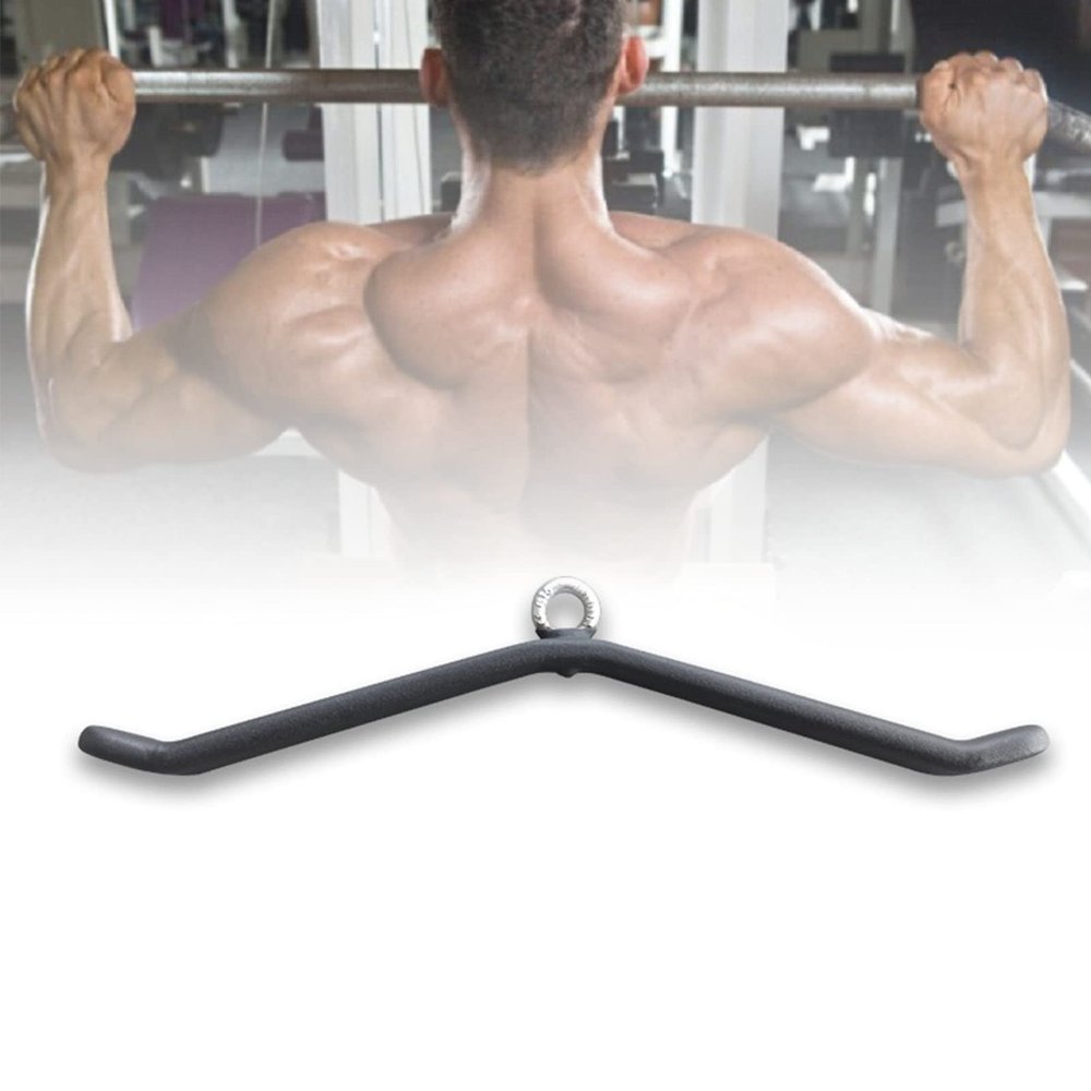 DYK&NX LAT Bar Cable Machine Attachment, Fitness LAT Pulldown Bar, Easy to Grip & Non Slip Cable Attachment for LAT Pull Downs, Biceps Curl,Tricep Pull Downs