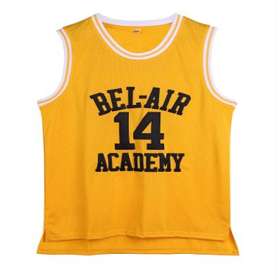Amzdest 90s The Fresh Prince of Bel Air Academy #14 Jersey Shirt for Men and Women, Unisex Basketball Jersey for Theme Party (Yellow, Medium)