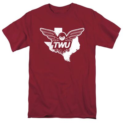 Texas Woman's University Official State Shape Unisex Adult T Shirt,Texas Woman's University, Small