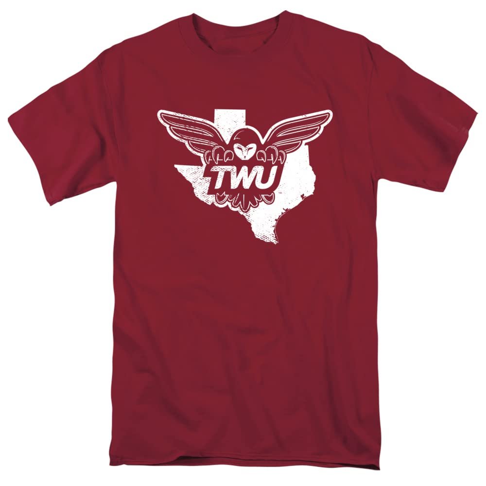 Texas Woman's University Official State Shape Unisex Adult T Shirt,Texas Woman's University, Small