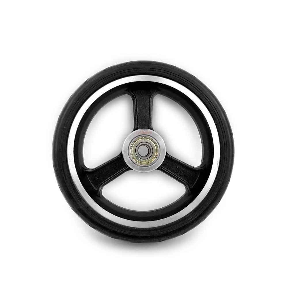 "5x2" Solid Wheel 5 Inch Tubeless Rubber Tire With Aluminum Hub Replacement Wheel For Trolley Cart Scooter