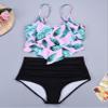 Cysincos Bathing Suit for Women Two Piece Tummy Control Swimsuit High Waisted Tankini Bathing Suits with Bikini Bottom Swimwear view 3
