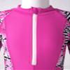 Nikiikoo Kids Girls Boys One Piece Water Sports Rash Guard Swimsuit UPF 50+ Long Sleeves Full Suit Wetsuit Swimwear Hotpink with Hat 8 Years view 3