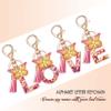 JINGUAZI Initial letter Keychains for Women Tassel Butterfly Pink Cute Car Keychain for Wallet Purses Backpack (Pink R) view 4