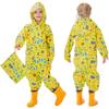 Kids Toddler Rain Suit for Boys Girls One Piece Hoodie Zipper Cartoon Waterproof Coverall Rain Jacket 1-10 Years S Size view 1