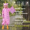 Fewlby Kids Toddler Rain Suit for Boys Girls One Piece Hoodie Zipper Cartoon Waterproof Coverall Rain Jacket 3-5 Years M Size view 4