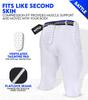 Exxact Sports Battle 7-Pad Youth Football Girdle with Cup Pocket, Lightweight Padded Compression Shorts with Integrated Ultra Flex Pads, Boys Girdle Football (White, YXL) view 4