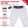 Exxact Sports Battle 7-Pad Adult Football Girdle for Men with Cup Pocket, Lightweight Padded Compression Shorts with Integrated Ultra Flex Pads, Men's Girdle Football (White, A3XL) view 2