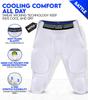 Exxact Sports Battle 7-Pad Youth Football Girdle with Cup Pocket, Lightweight Padded Compression Shorts with Integrated Ultra Flex Pads, Boys Girdle Football (White, YL) view 2