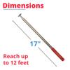 InZone Kwik Stik Mini Disc Golf Retriever | Extends from 17 Inches to 12 Feet Long | Never Lose Your Discs Again | Easy to Attach Washer for Retrieving Discs | Disc Golf Telescopic Retriever Pole view 2