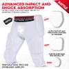 Exxact Sports Battle 7-Pad Adult Football Girdle for Men with Cup Pocket, Lightweight Padded Compression Shorts with Integrated Ultra Flex Pads, Men's Girdle Football (White, A4XL) view 3