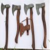 Lot of 4 Hand Forged Damascus Steel Viking Bearded Hawk Tomahawk Axes Head Camping and Hiking Hatchet Axe Head view 2