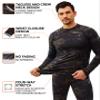 CL convallaria Thermal Underwear for Men, Long Johns Winter Hunting Gear Sport Skiing Base Layer Top and Bottom Set Midweight Camo Black Small view 2