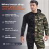 CL convallaria Thermal Underwear for Men, Long Johns Winter Hunting Gear Sport Skiing Base Layer Top and Bottom Set Midweight Camo Black Small view 4