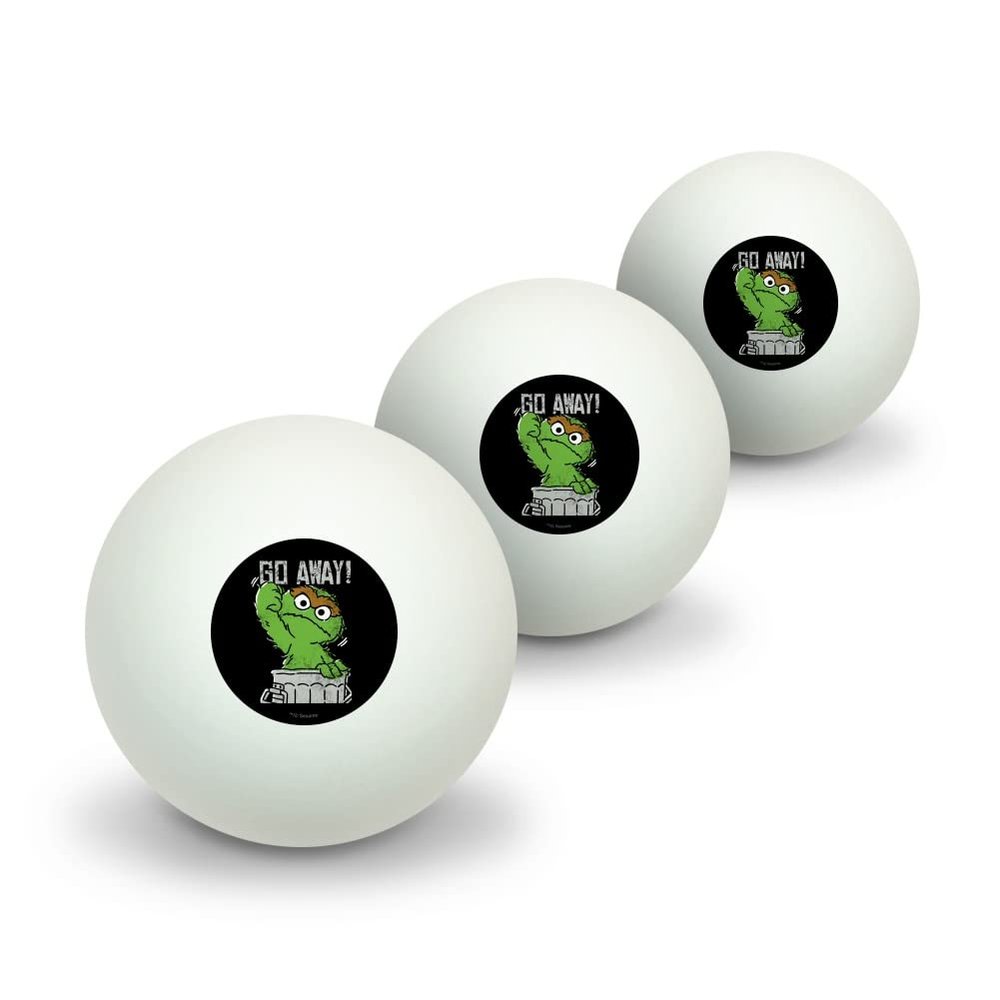 GRAPHICS & MORE Sesame Street Oscar Go Away! Novelty Table Tennis Ping Pong Ball 3 Pack